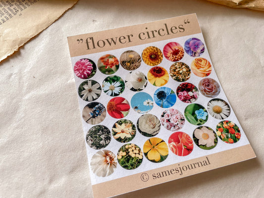 flower circles, Sticker, Aufkleber, Blumen, Kreise- samesjournal