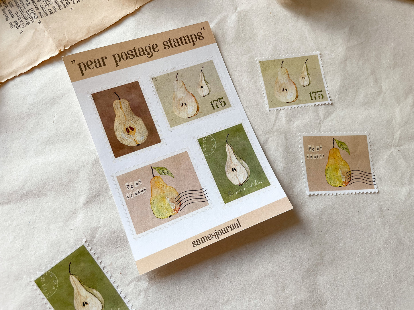 Birnen Briefmarken Stickersheet