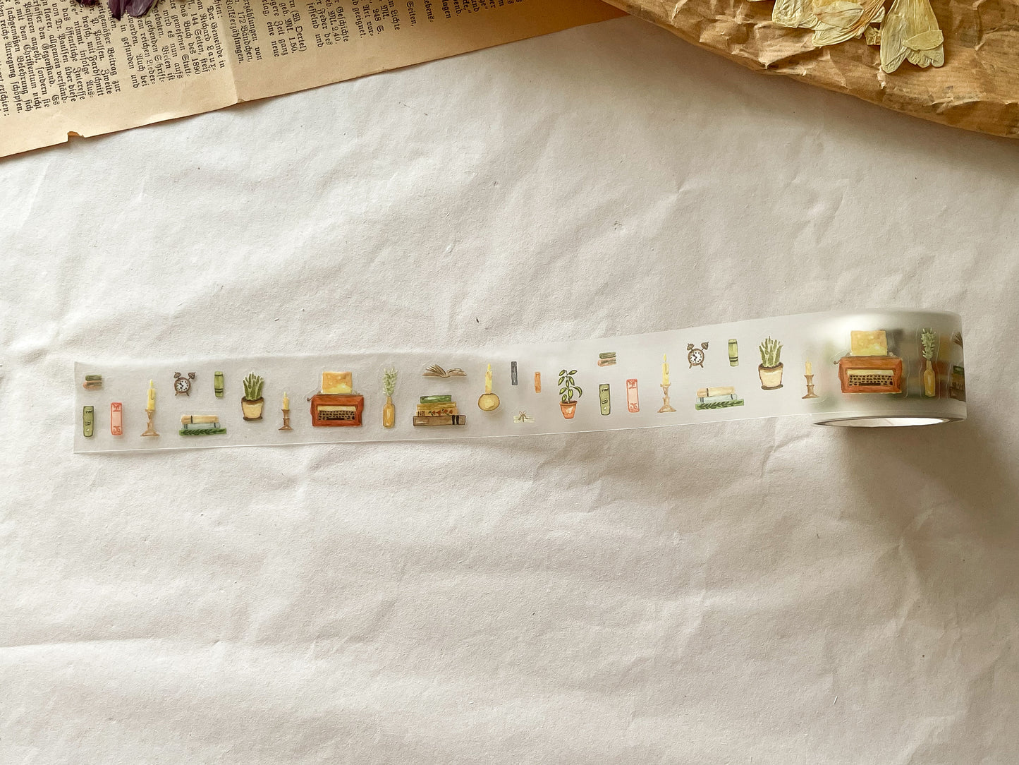 Vintage Bücherei PET Tape, kiss cut