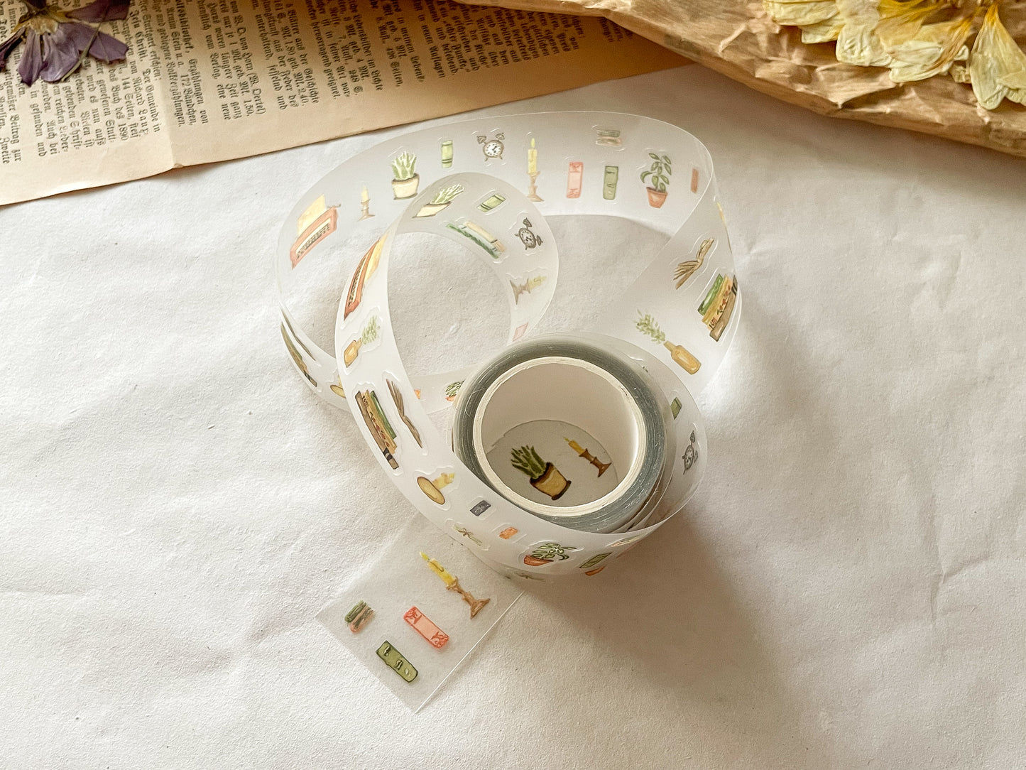 Vintage Bücherei PET Tape, kiss cut
