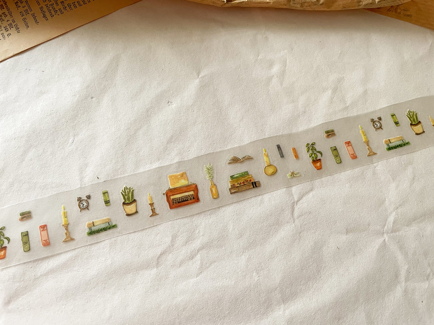 Vintage Bücherei PET Tape, kiss cut