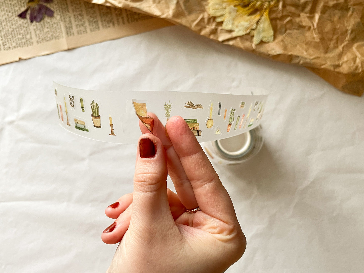 Vintage Bücherei PET Tape, kiss cut