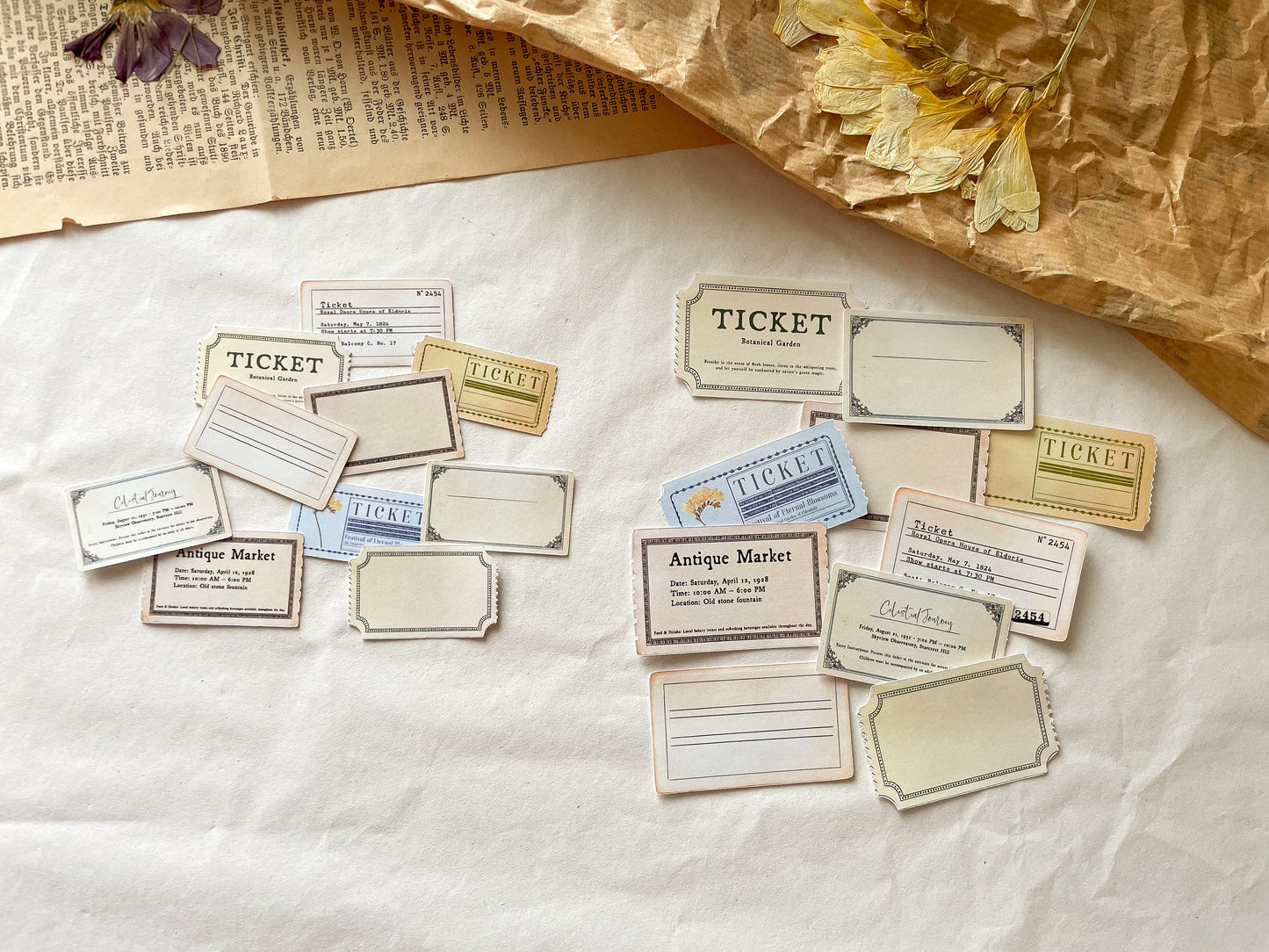 Autocollants de billets vintage