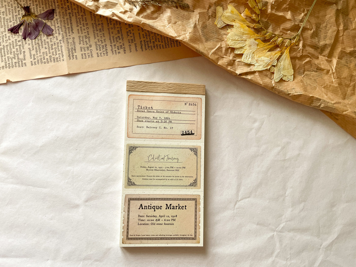 Bloc-notes Tickets, 50 pages, détachables