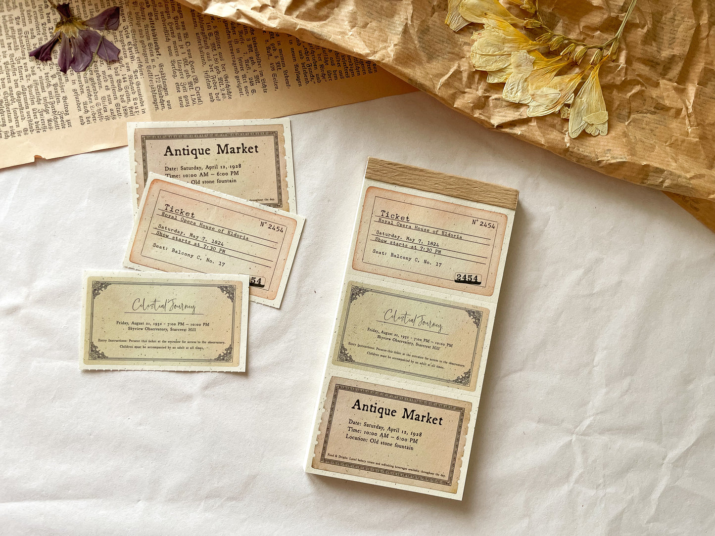 Bloc-notes Tickets, 50 pages, détachables