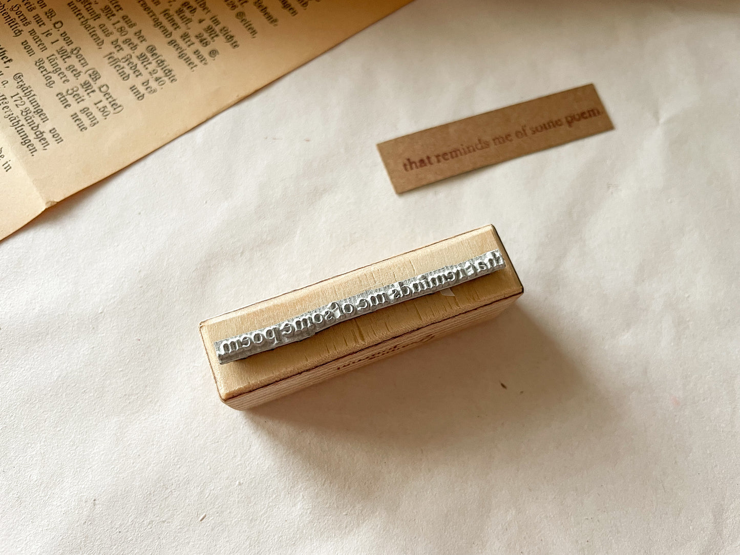 Holzstempel "that reminds me of some poem", Stempel, Laserstempel, samesjournal
