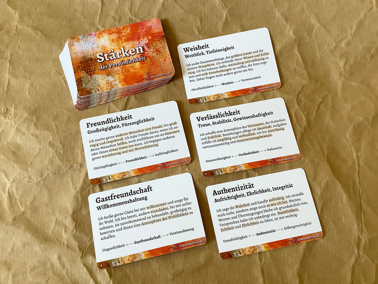 Cartes de force, 30 cartes sur les forces de caractère, les forces de la personnalité