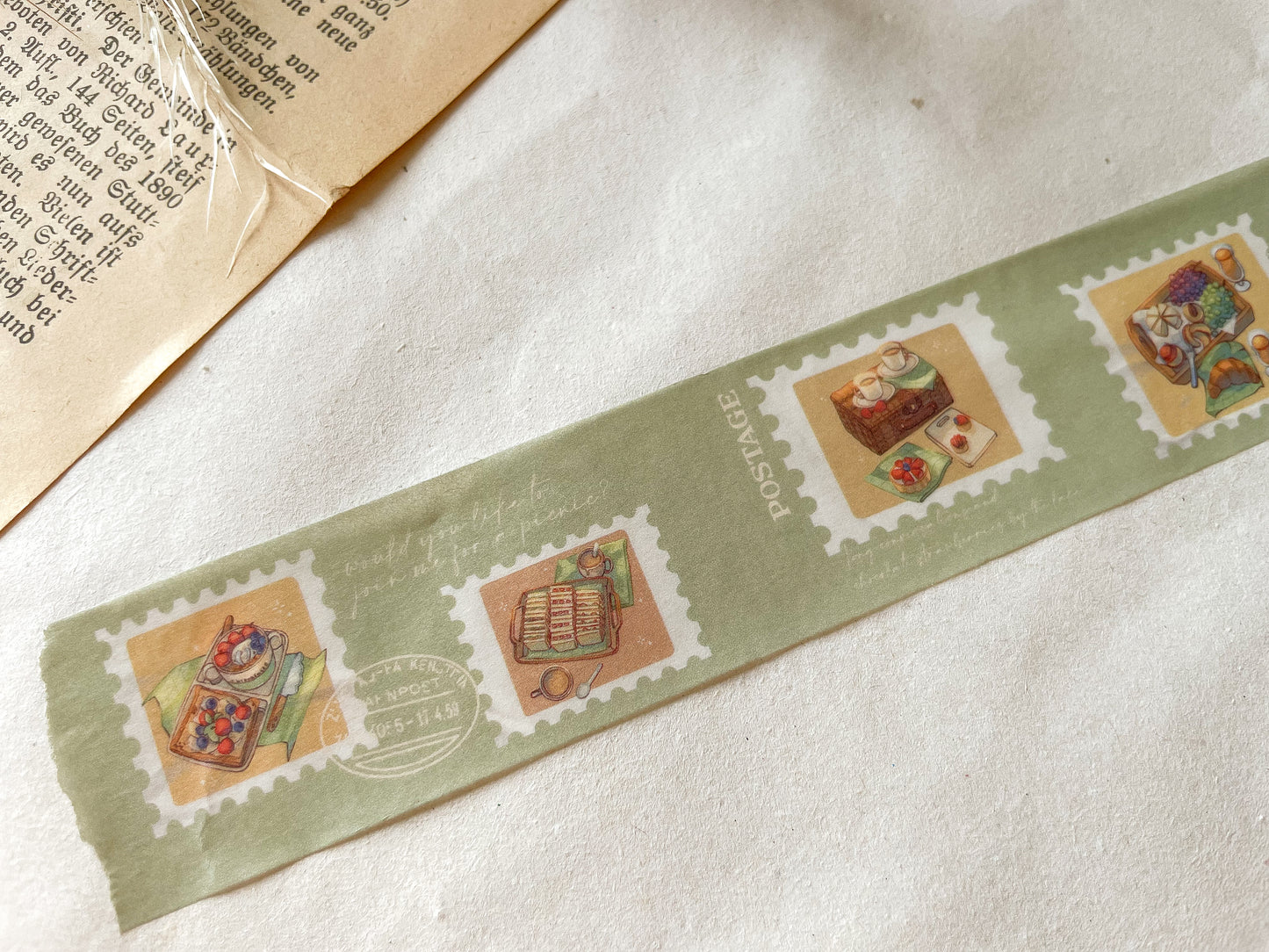 Washi Tape Picknick, Klebeband, grün, Briefmarken, Washis, Papier Washi, - samesjournal