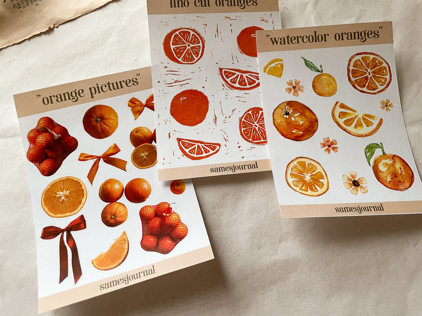Orangen Stickersheet Set