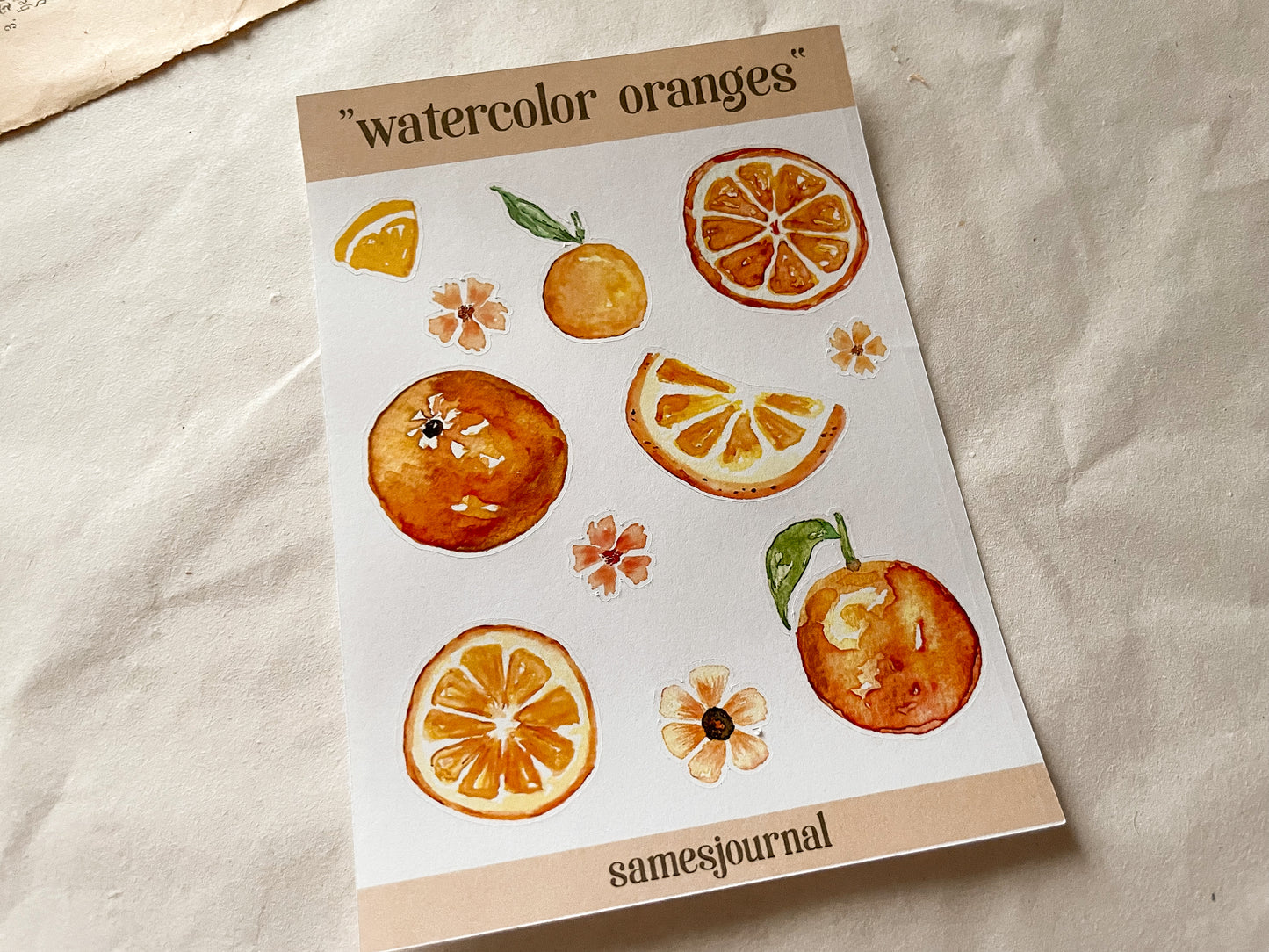 Orangen Aquarell Stickersheet