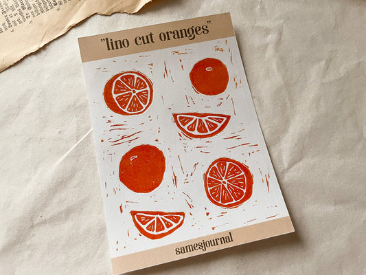 Orangen Linoldruck Stickersheet