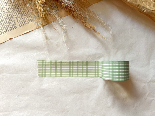 Washi Tape green, adhesive tape, flowers, checkered, washi tape, paper washi, - samesjournal