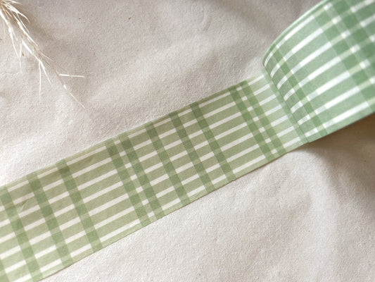 Washi Tape green, adhesive tape, flowers, checkered, washi tape, paper washi, - samesjournal