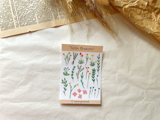 Feuille d'autocollants petites fleurs, printemps, fleurs, autocollants, été - samesjournal