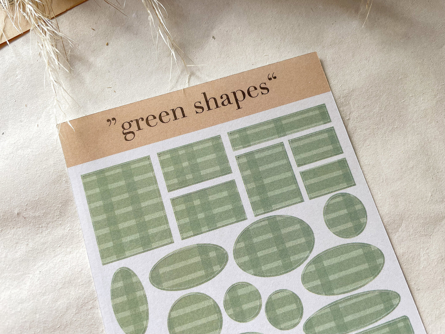 Stickersheet green shapes, kariert, Hintergund, simple, minimalistisch, Aufkleber, sommerlich -samesjournal