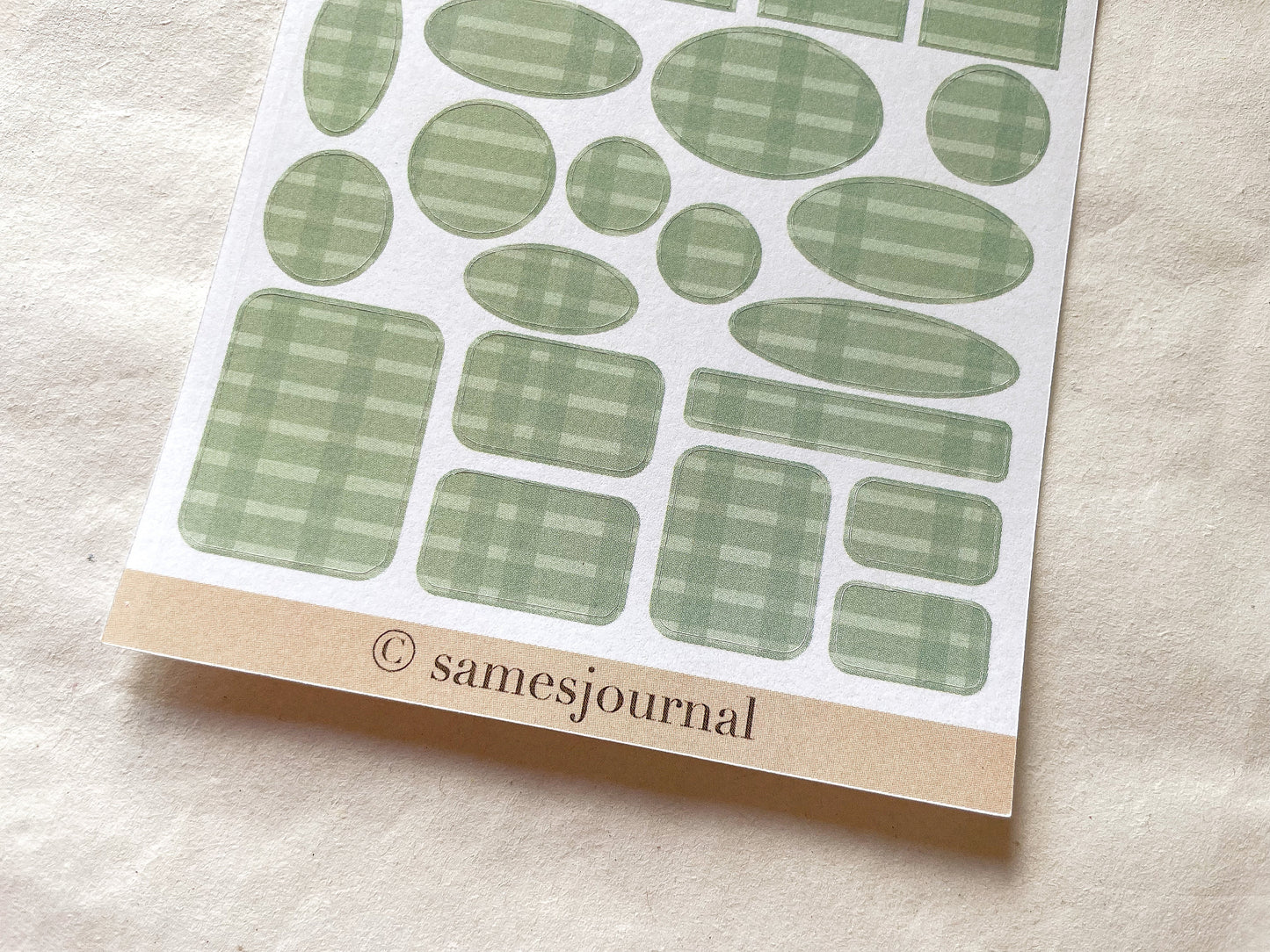 Stickersheet green shapes, kariert, Hintergund, simple, minimalistisch, Aufkleber, sommerlich -samesjournal