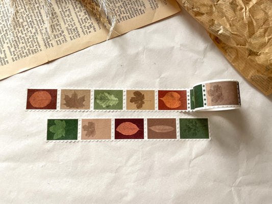 Ruban Washi pour tampons, feuilles, ruban, washi, tampon Washi, lettres, marron, automne - samesjournal