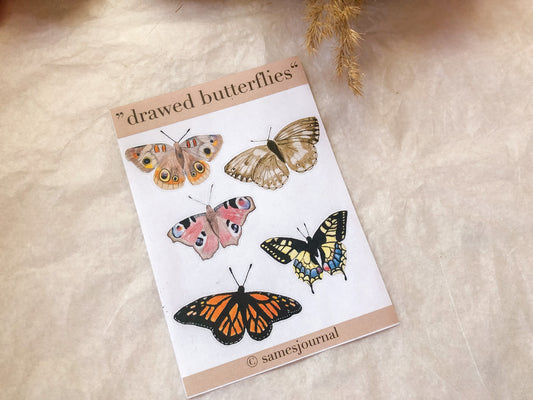 drawed butterflies Sticker, Aufkleber, Schmetterlinge -samesjournal