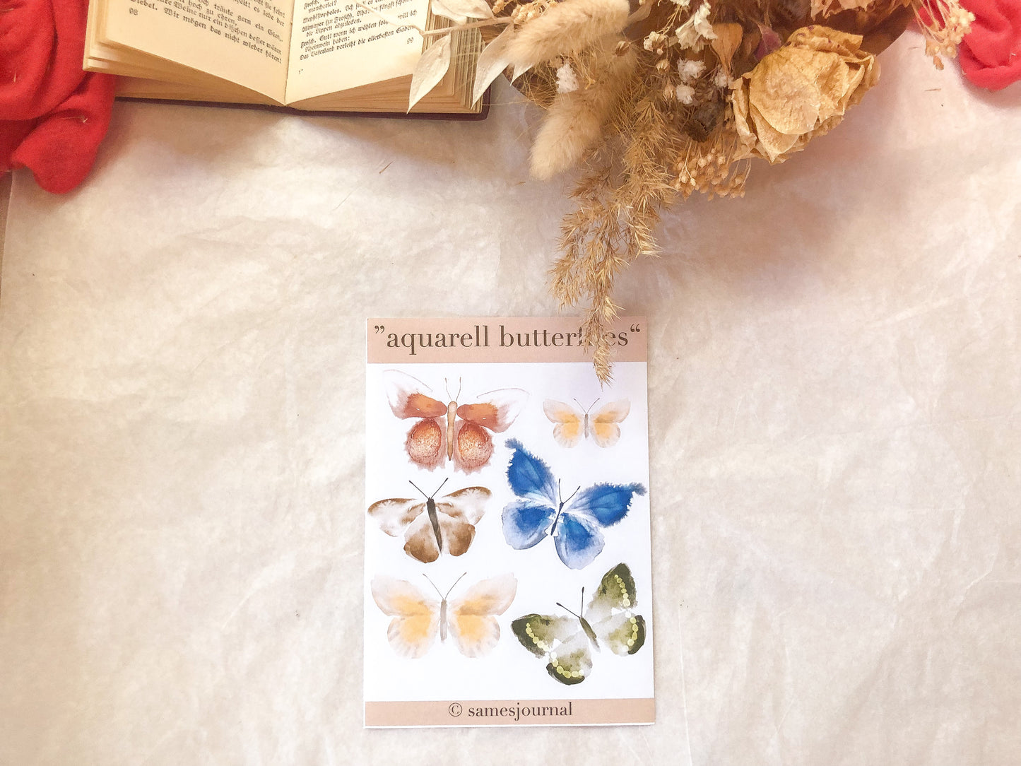 aquarell butterflies Sticker, Aufkleber, Schmetterlinge -samesjournal