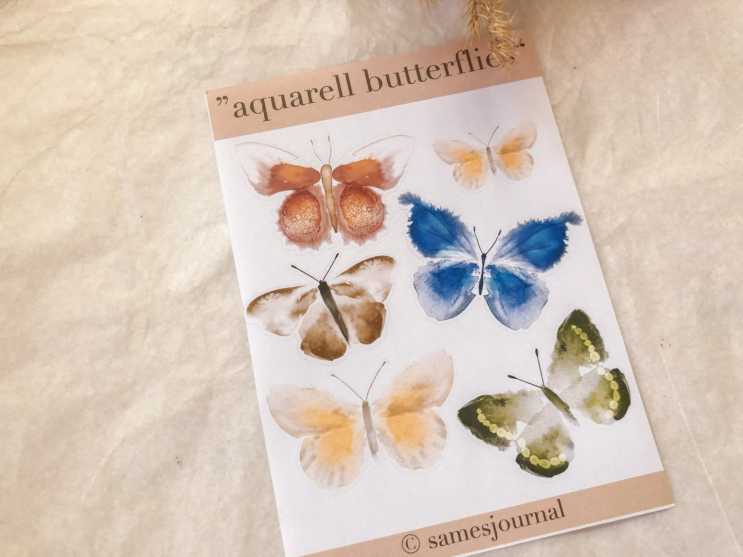 aquarell butterflies Sticker, Aufkleber, Schmetterlinge -samesjournal