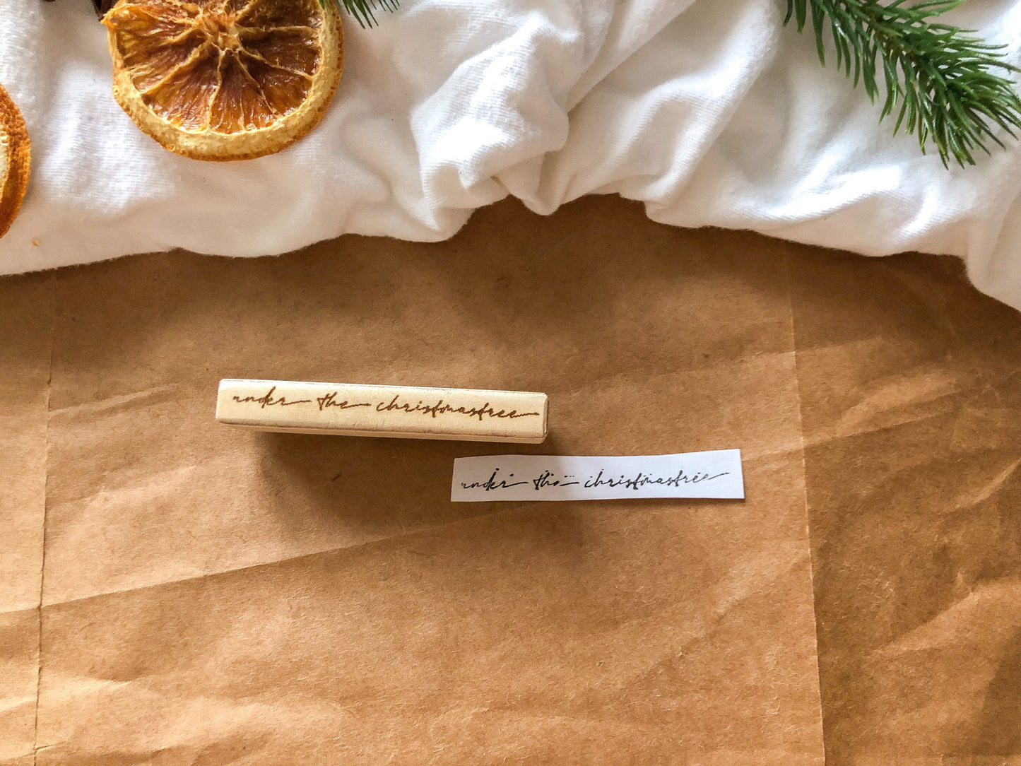 Holzstempel "under the christmastree", Stempel, Laserstempel, vintage