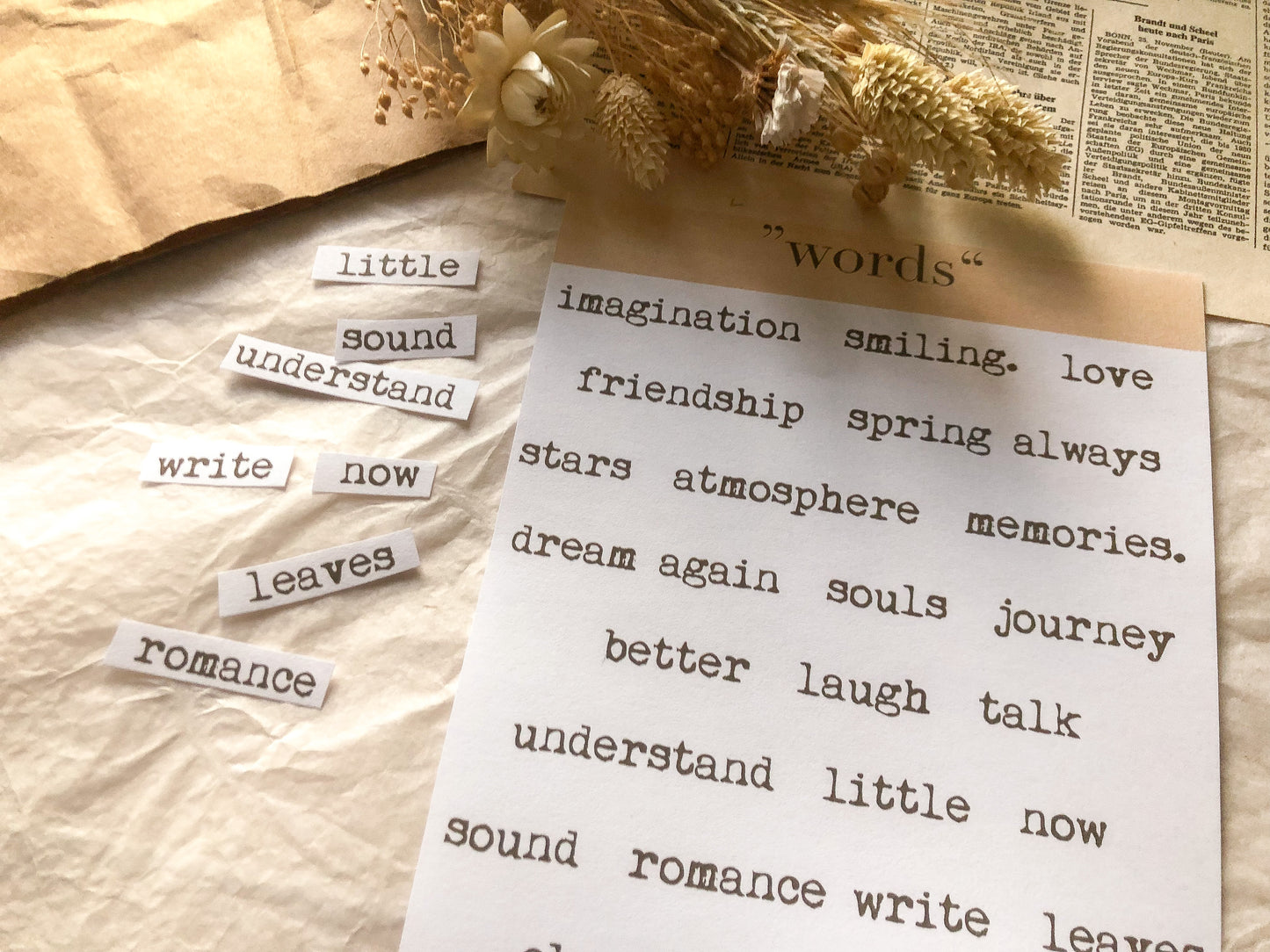Printable mit Worten