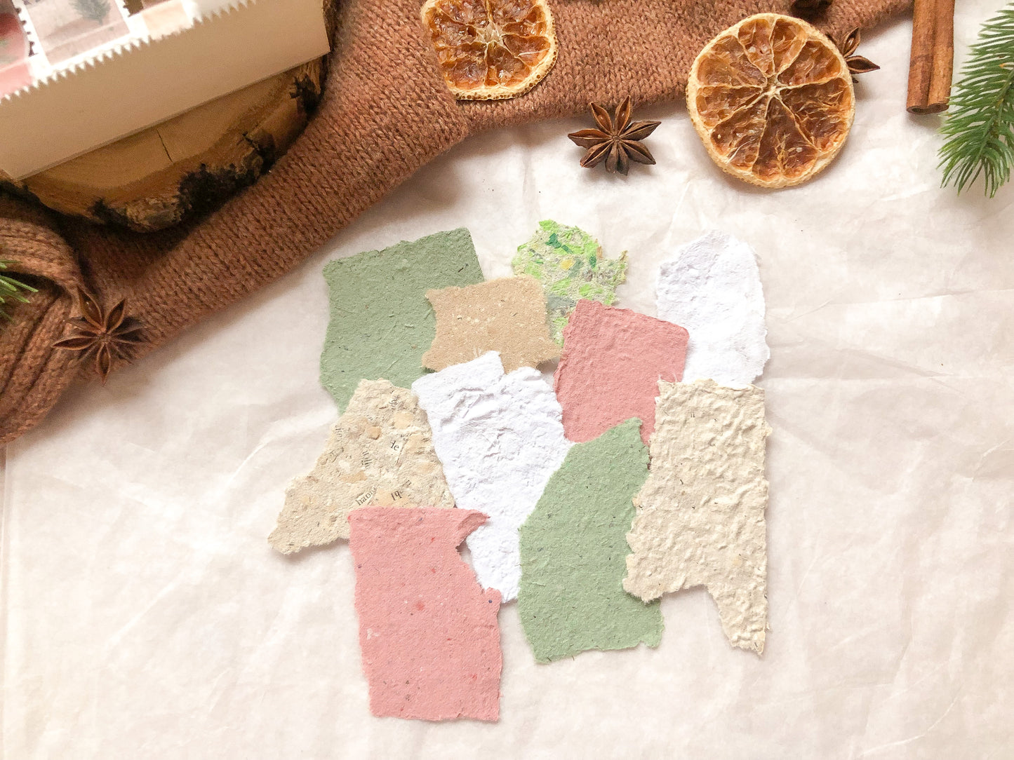 Handmade Paper Scraps Grab Bag, Selbstgeschöpftes Papier - samesjournal