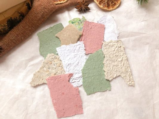 Handmade Paper Scraps Grab Bag, Selbstgeschöpftes Papier - samesjournal