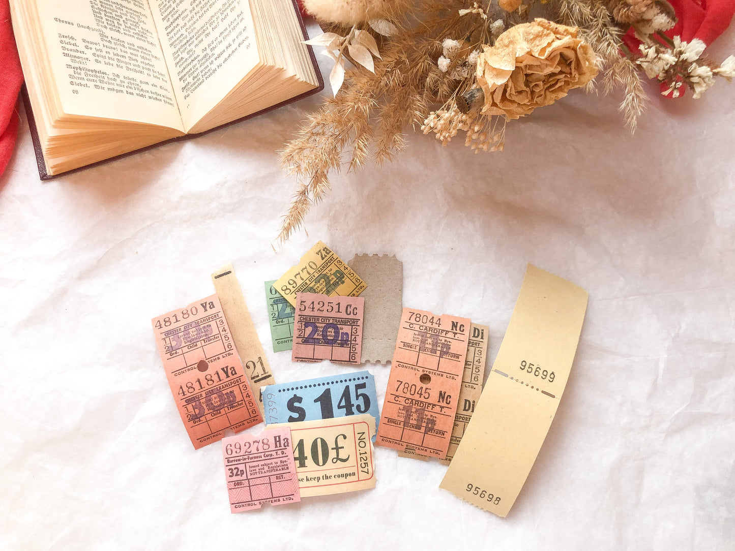 Vintage Ticket Set, Busticket, Eintrittskarten - samesjournal