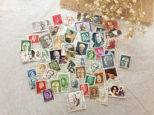 Stamp set - People, 50 pieces, stamped - samesjournal