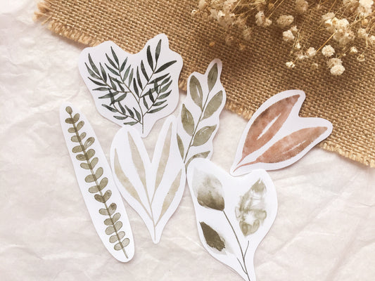 Plants die-cut stickers, plant stickers, watercolor stickers, stickers - samesjournal