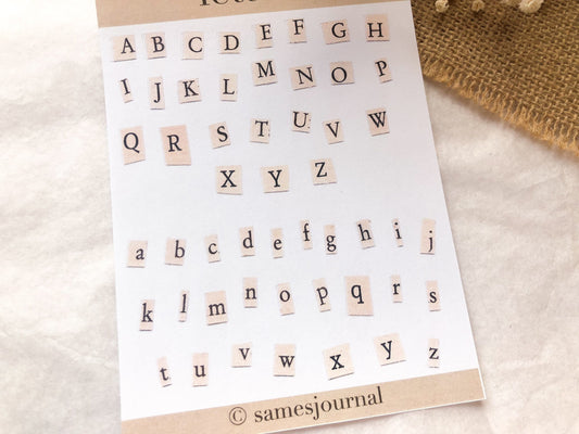 Planche d'autocollants « Lettres », stickers, autocollants - samesjournal