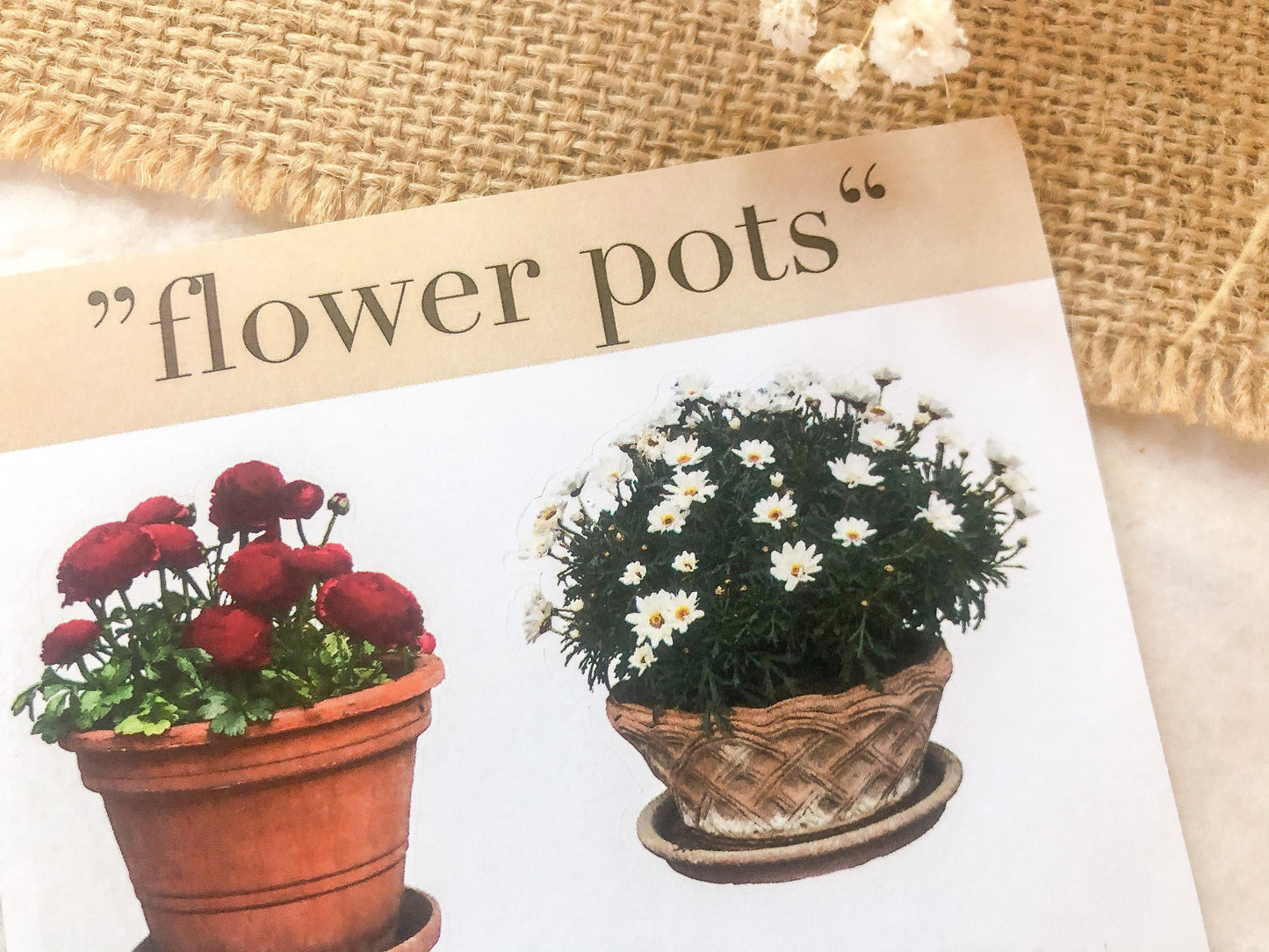 Blumentopf Sticker, Aufkleber, Blumen, Blüten -samesjournal