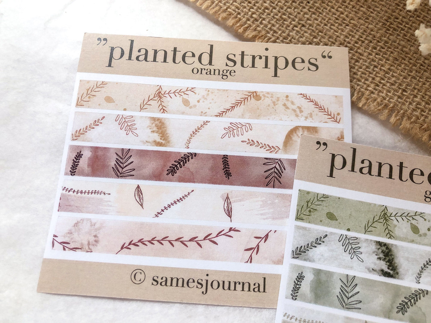 Planted stripes - Washi Samples Sticker, Aufkleber Klebeband, Washi Tape - samesjournal