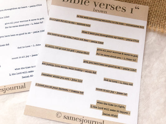 Feuille d'autocollants de versets bibliques, samesjournal