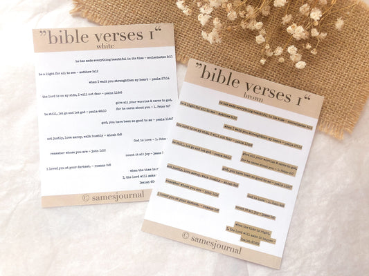 Feuille d'autocollants de versets bibliques, samesjournal