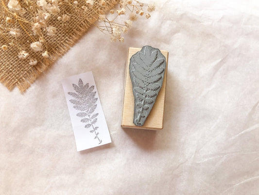 Holzstempel kleiner Farn, Stempel, Laserstempel, samesjournal
