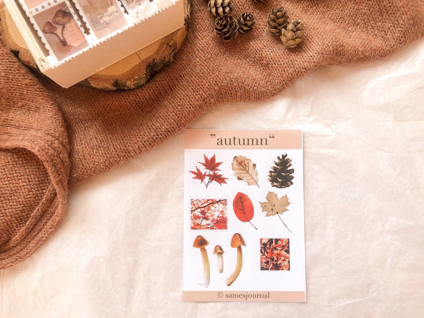 Herbst Sticker, Aufkleber, Herbst, Pilze, Blätter, Wald -samesjournal