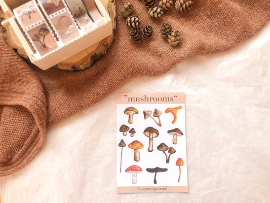 Mushroom stickers, stickers, autumn, mushrooms, forest -samesjournal