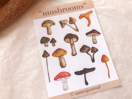 Mushroom stickers, stickers, autumn, mushrooms, forest -samesjournal