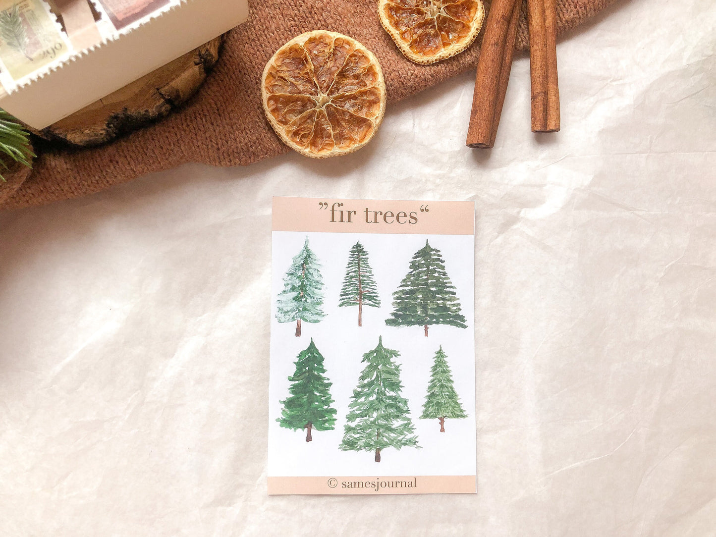 Weihnachtbäume Sticker, Aufkleber, Tannenbaum, Weihnachten, Winter -samesjournal