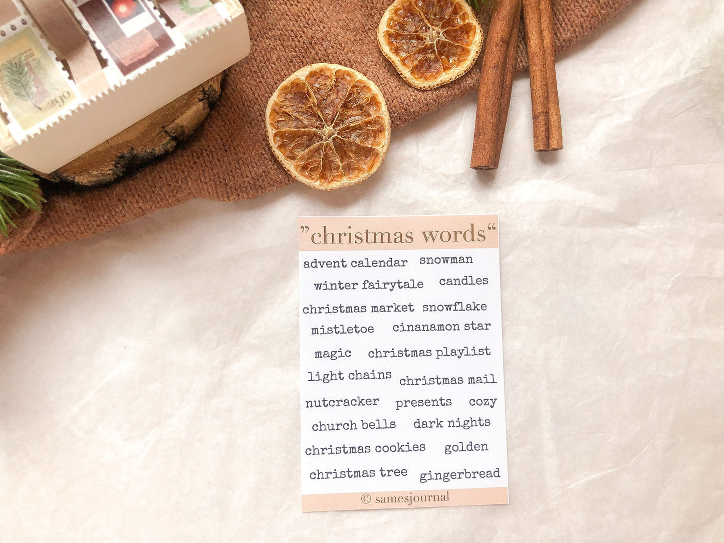 Wörter Sticker, Weihnachten, Aufkleber, Tannenbaum, Weihnachten, Winter -samesjournal