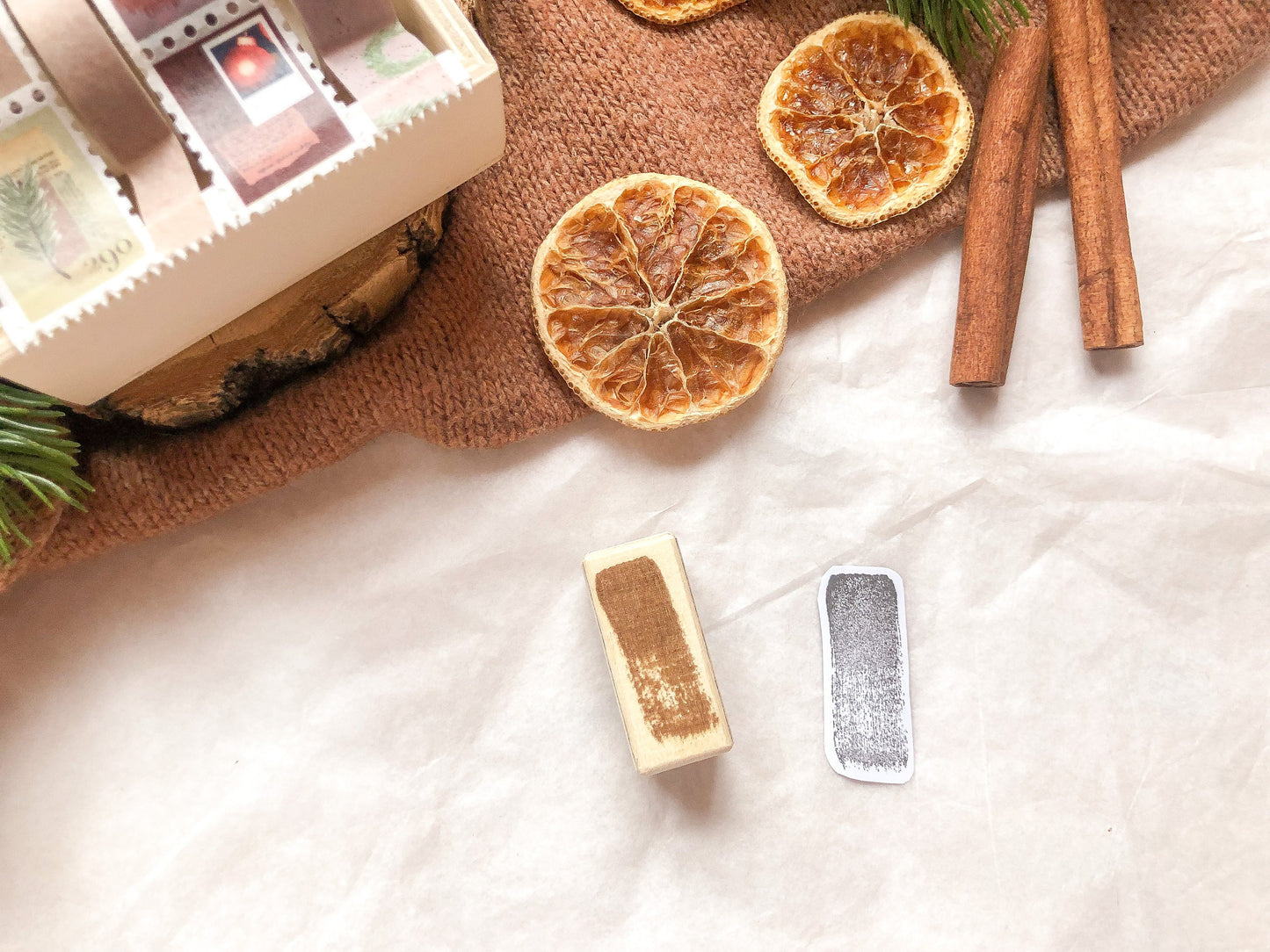 Holzstempel Farbstreifen, Stempel, Laserstempel, Hintergrund, samesjournal