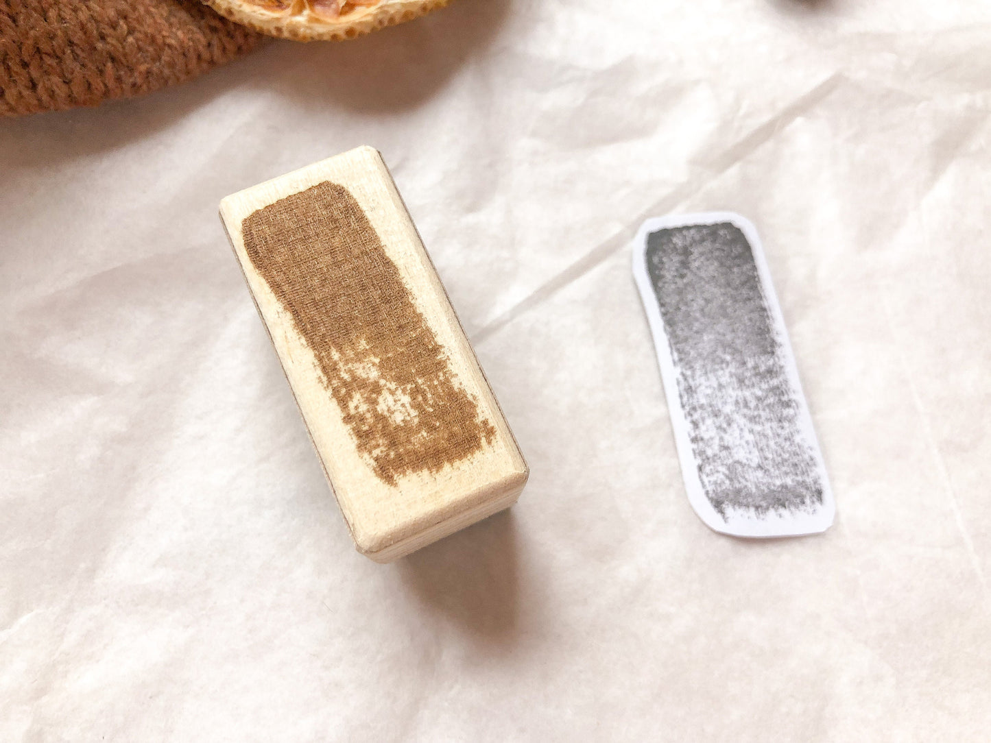 Holzstempel Farbstreifen, Stempel, Laserstempel, Hintergrund, samesjournal