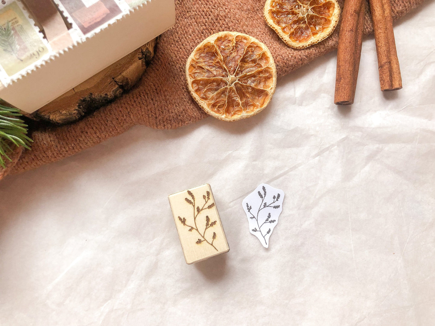 Holzstempel Zweig , Stempel, Laserstempel, samesjournal