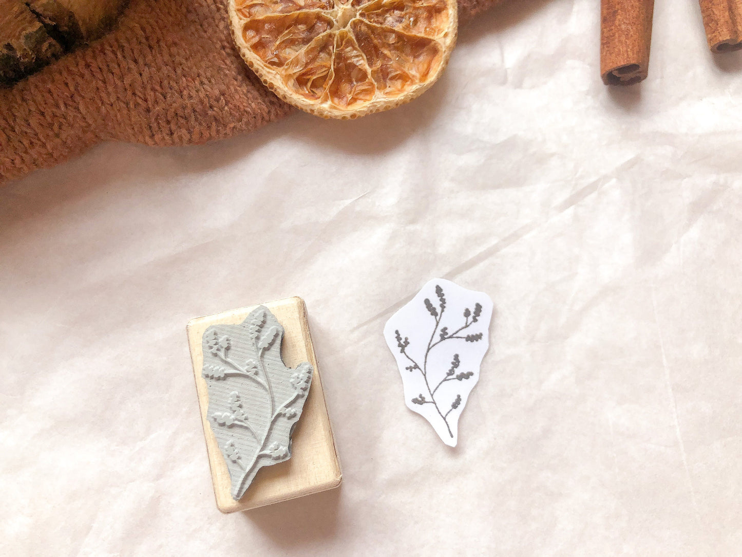 Holzstempel Zweig , Stempel, Laserstempel, samesjournal