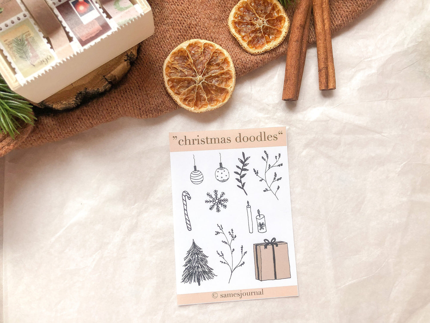 Weihnachtliche Zeichnungen Sticker, Aufkleber, Tannenbaum, Weihnachten, Winter -samesjournal
