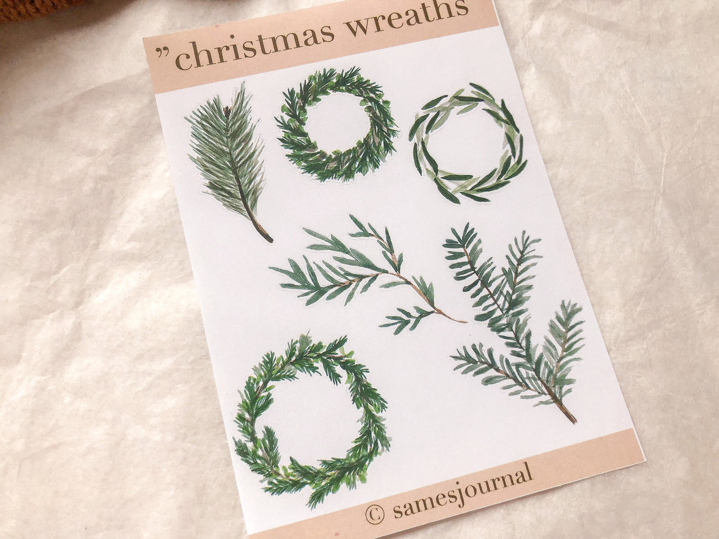 Weihnachtskränze Sticker, Aufkleber, Tannenbaum, Weihnachten, Winter -samesjournal