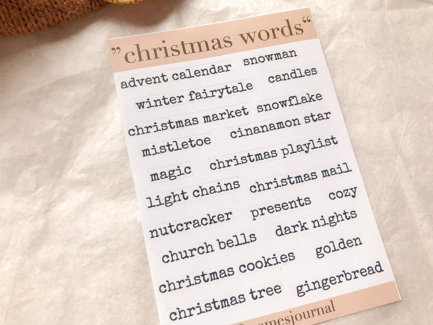 Wörter Sticker, Weihnachten, Aufkleber, Tannenbaum, Weihnachten, Winter -samesjournal
