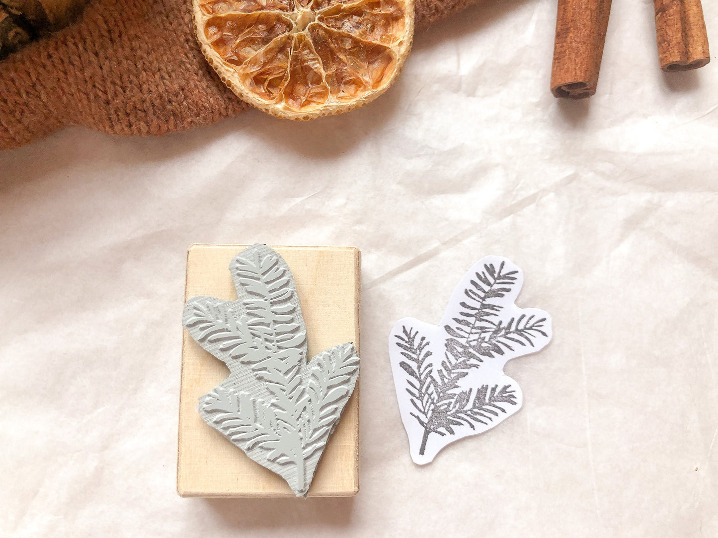Holzstempel Tannenzweig, Stempel, Laserstempel, Weihnachten, samesjournal